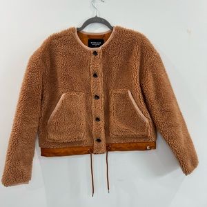 Everlane The ReNew Teddy Liner Boxy Brown Jacket Size XS